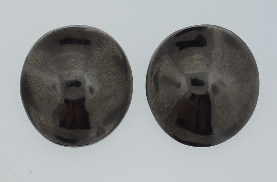 STYLISH SILVER EARRINGS C.1970 SIGNED STAMPED - 2