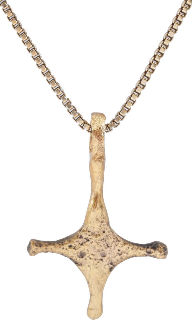 EUROPEAN CONVERT'S CROSS NECKLACE 9TH-10TH CENTURY - 2