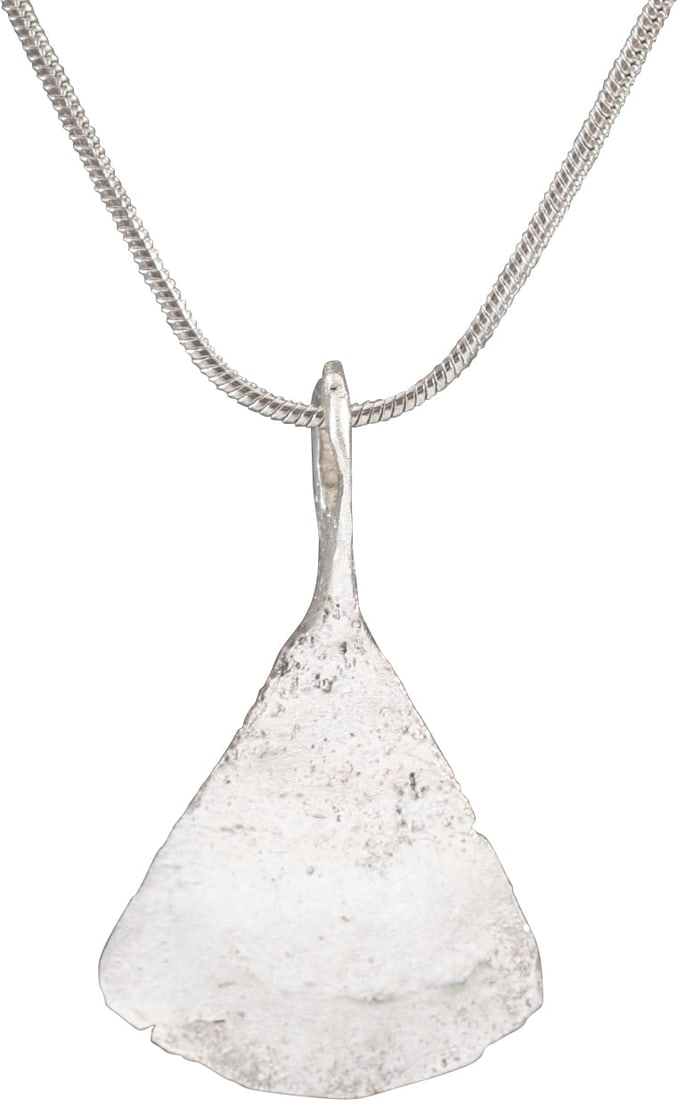 RARE VIKING SILVERED AXE PENDANT NECKLACE - 2