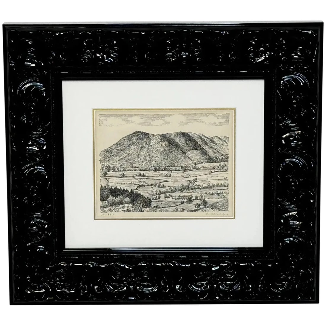 Pen Ink Drawing Low Fell From Lanthwaite Hill Lake District by Alfred Wainwright (1 of 20)