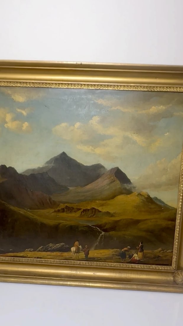 Large Oil Painting Mount Snowdon North Wales Attributed Edward William 1781-1855 - 2
