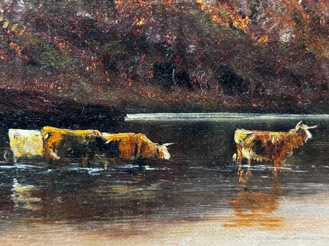 Lake Windermere Glowing Sunset Landscape Oil by Alfred de Breanski Jr C1920 - 14