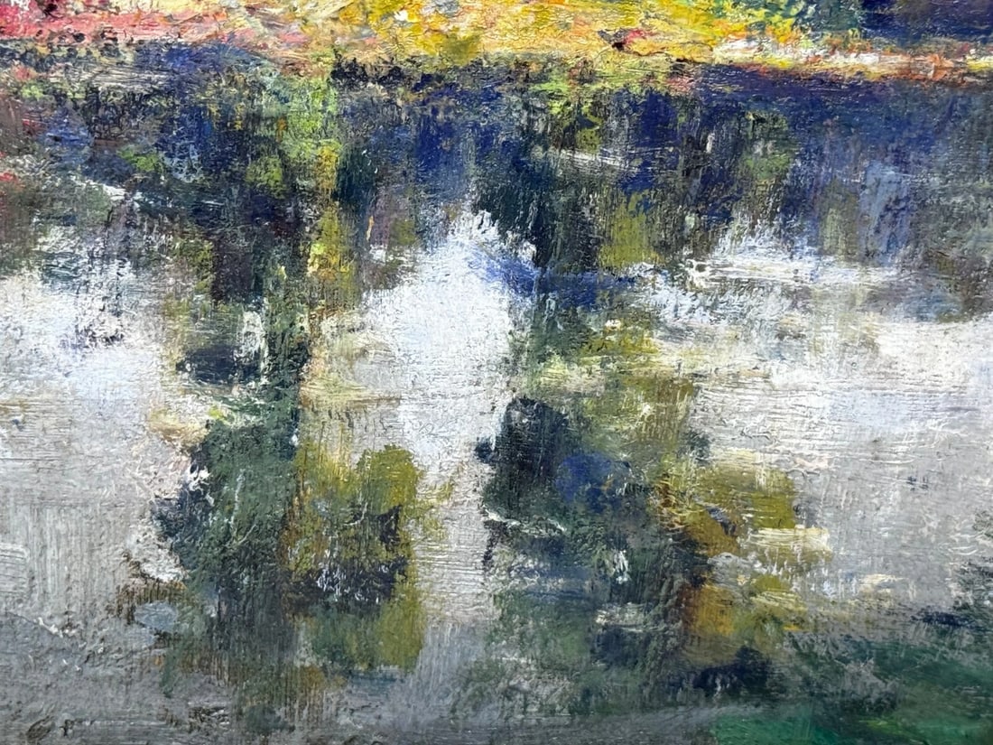 Oil Painting Fisherman On River Orne Normandy France By André Prévot-Valéri - 14