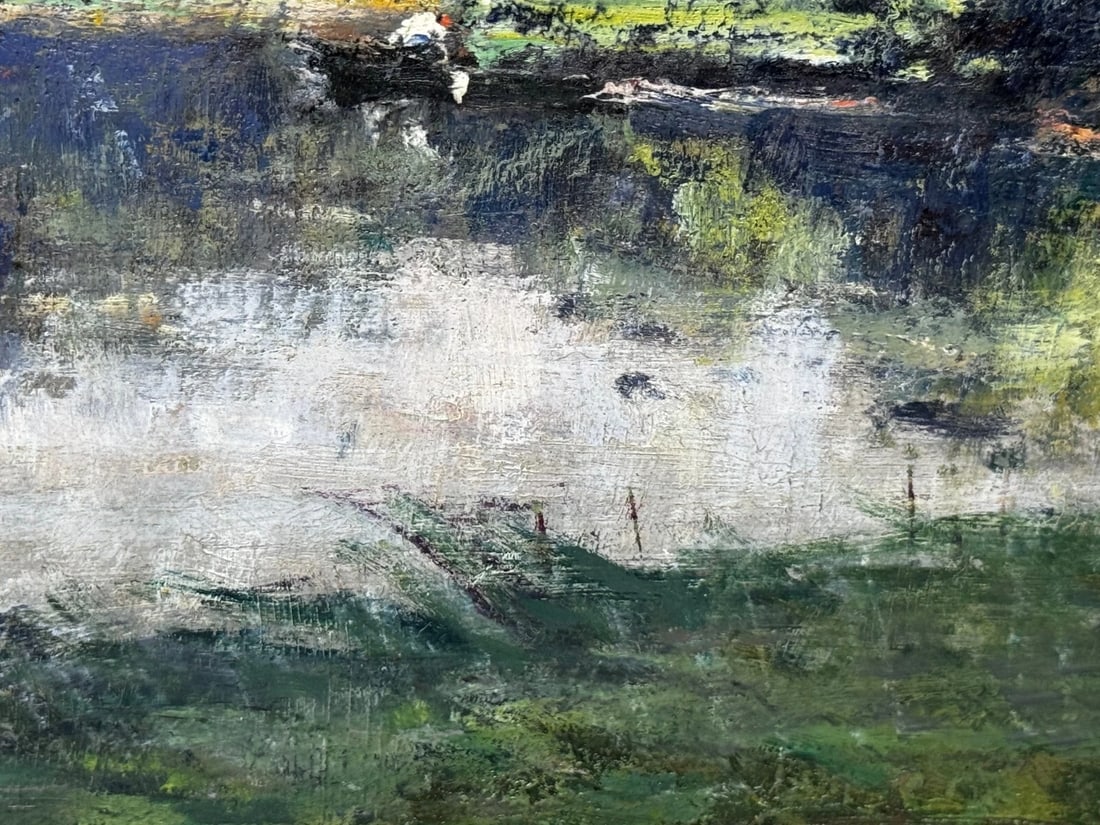 Oil Painting Fisherman On River Orne Normandy France By André Prévot-Valéri - 16