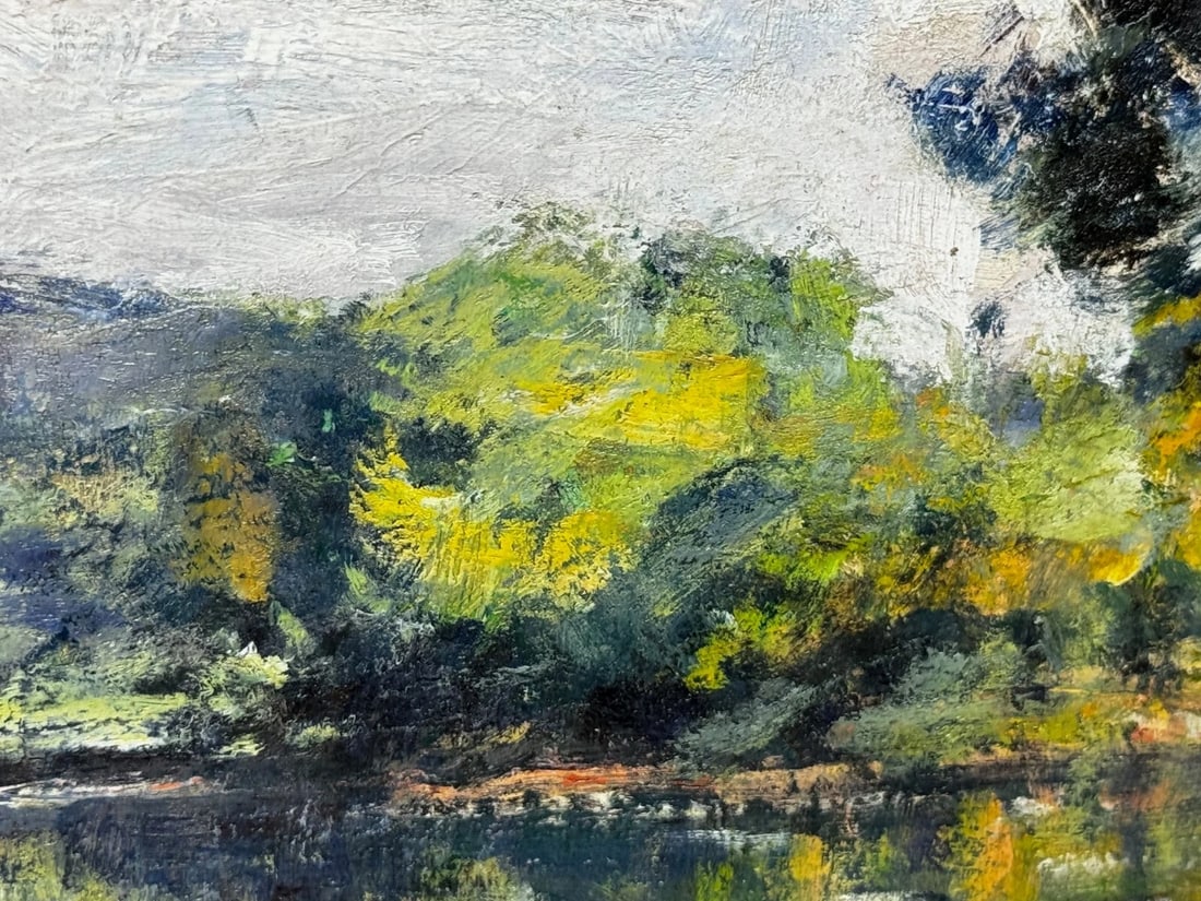 Oil Painting Fisherman On River Orne Normandy France By André Prévot-Valéri - 17