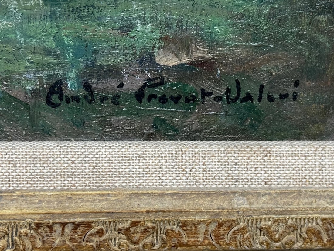 Oil Painting Fisherman On River Orne Normandy France By André Prévot-Valéri - 7