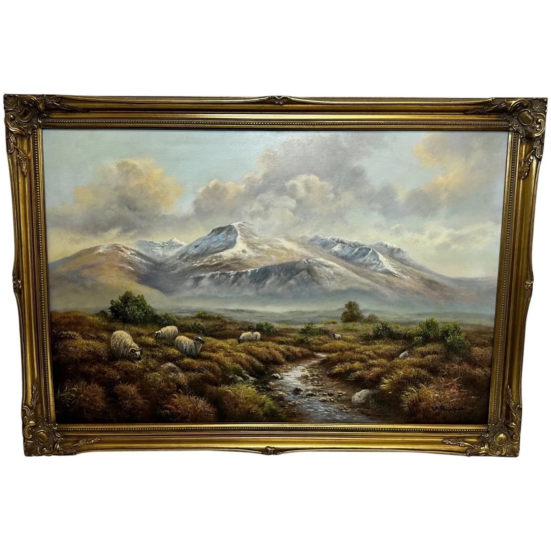 Oil Painting Scottish Highlands Sheep In The Ben Nevis Range By Wendy Reeves: Title: Oil Painting Scottish Highlands Sheep In The Ben Nevis Range By Wendy Reeves Description: Stunning Realism Oil Painting Scottish Highlands Sheep In The Ben Nevis Range by Wendy Reeves 