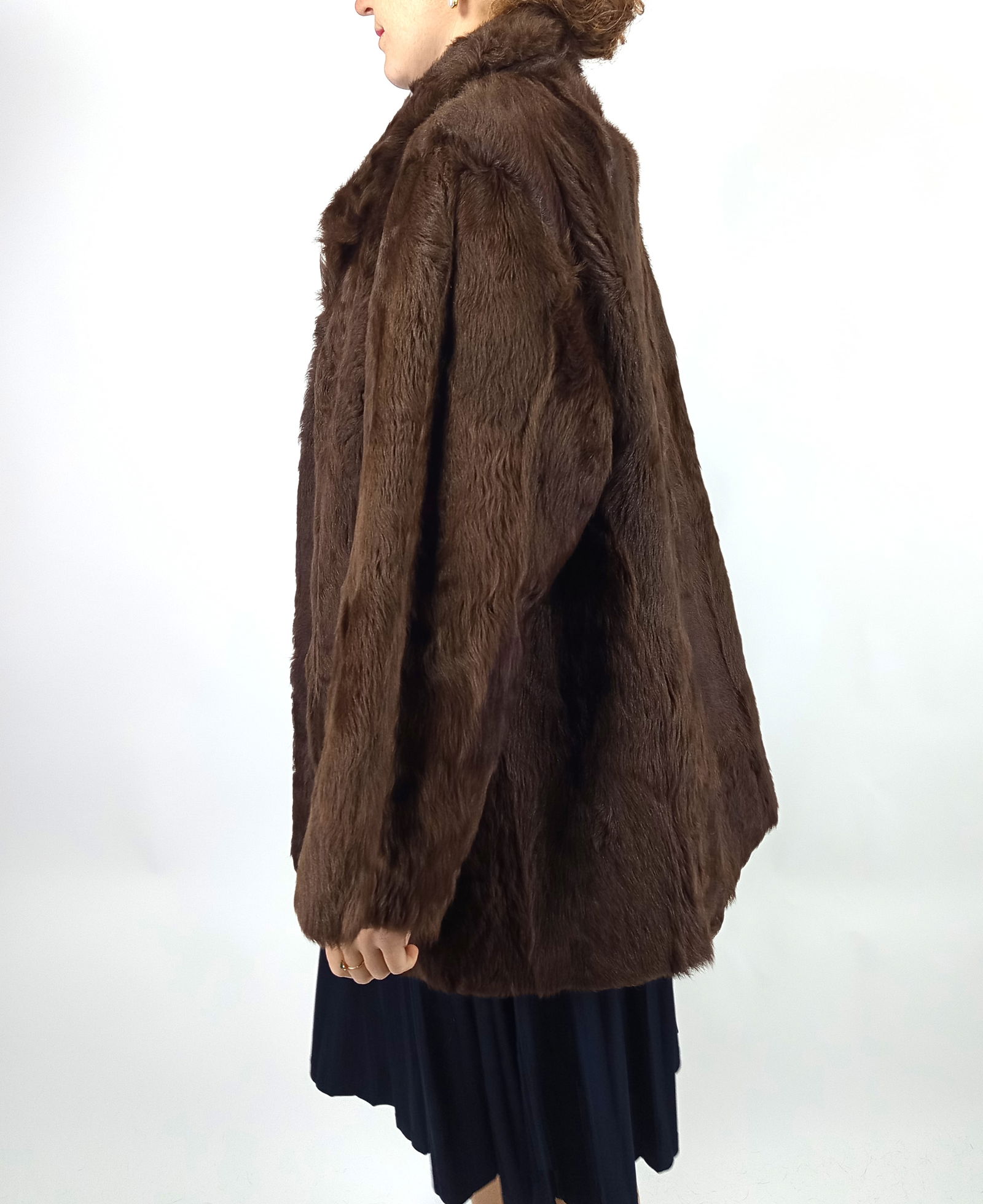 BROWN ALPACA FUR COAT EU: XL ; US: 18 - 6