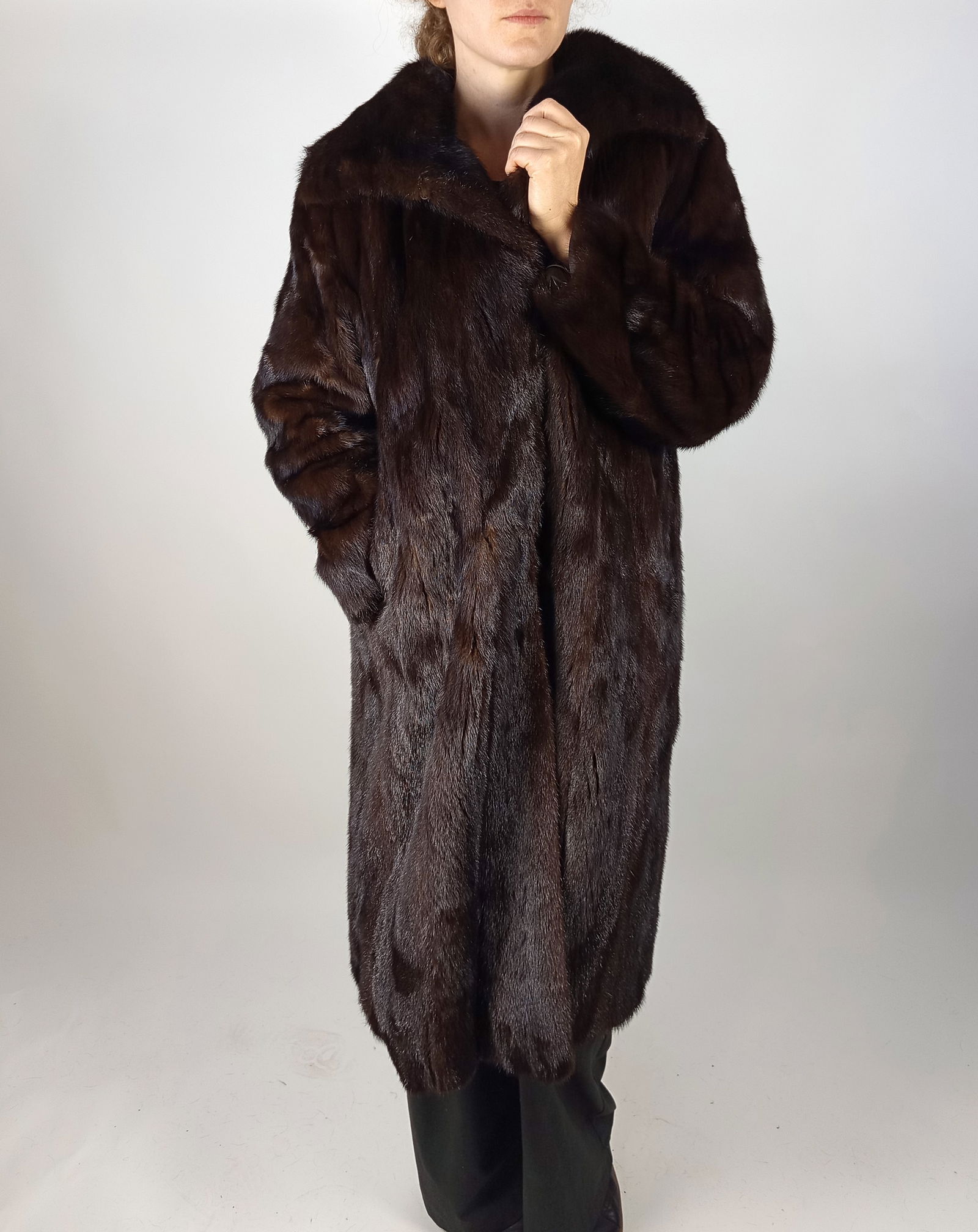 BROWN MINK FUR COAT EU: XL - US:20 - 10