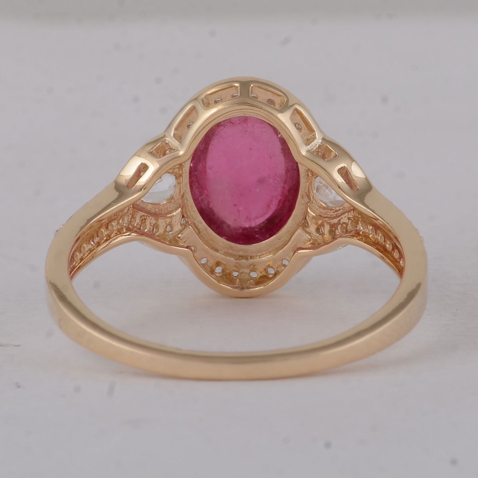 3.21 Ct Oval Tourmaline 9K Gold Ring - 3