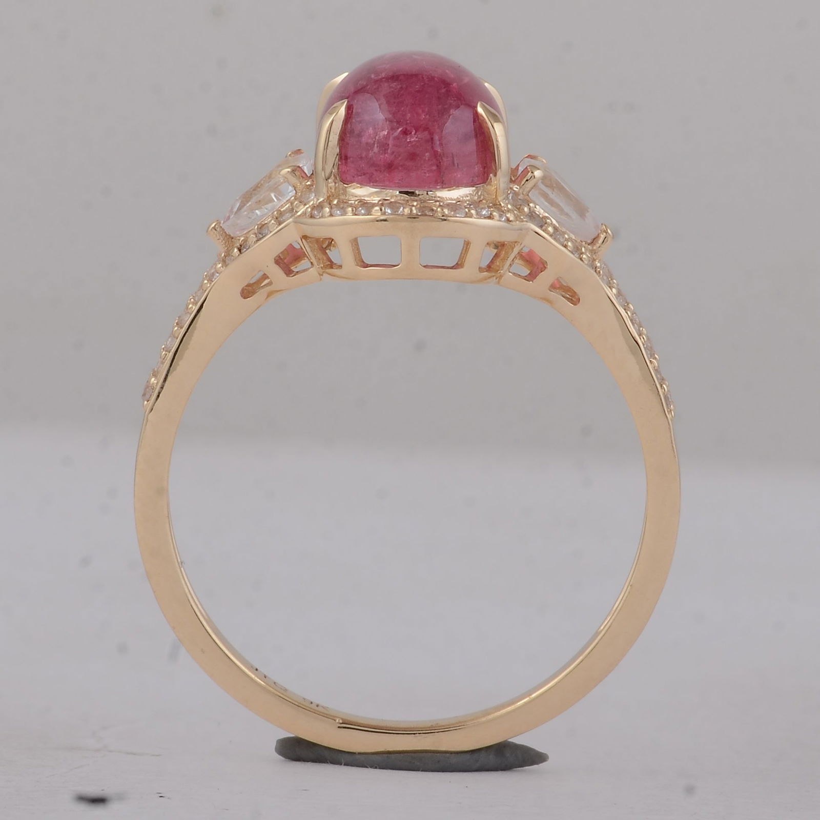 3.21 Ct Oval Tourmaline 9K Gold Ring - 4