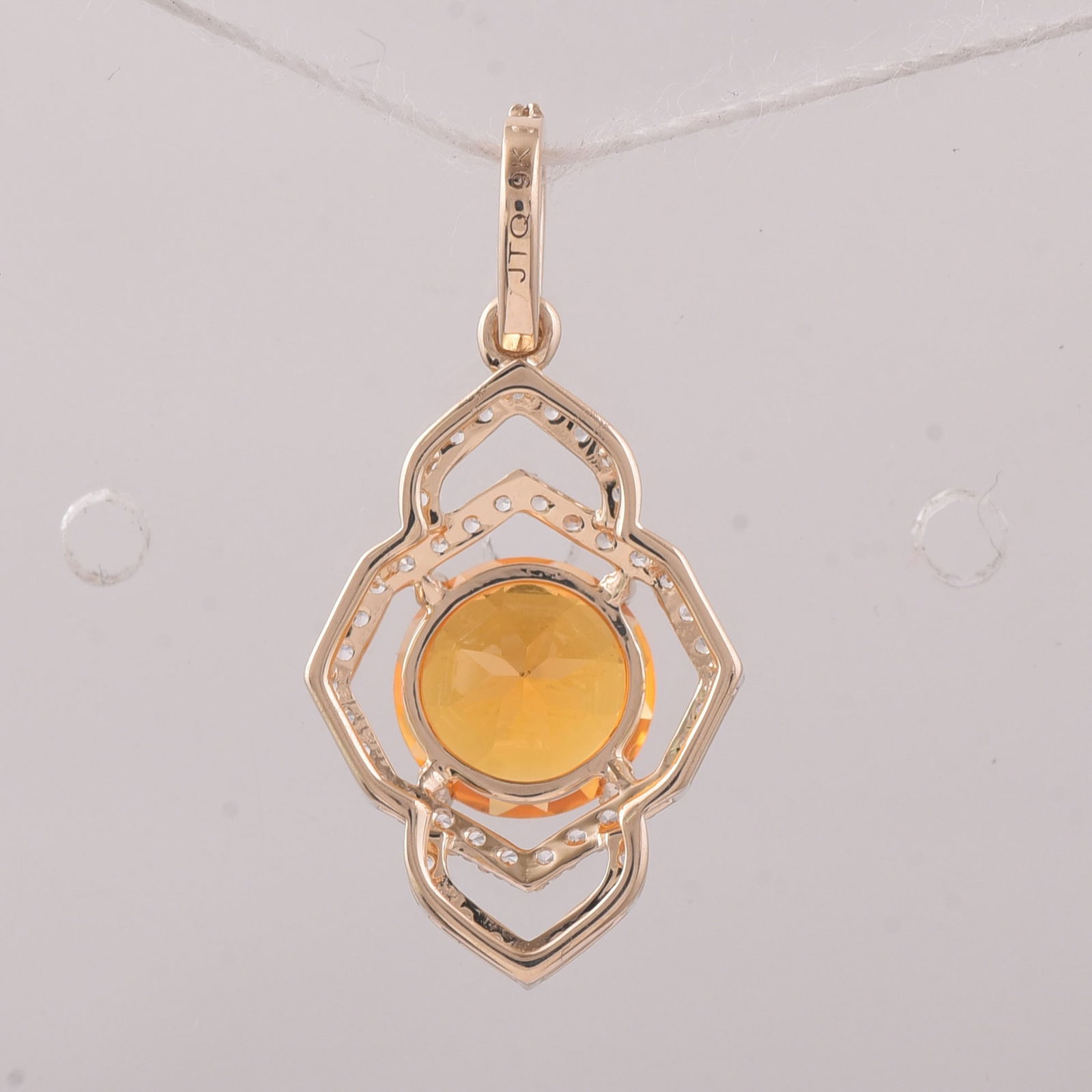 1.04 Ct Round Br.Opal 9K Gold Pendant - 2
