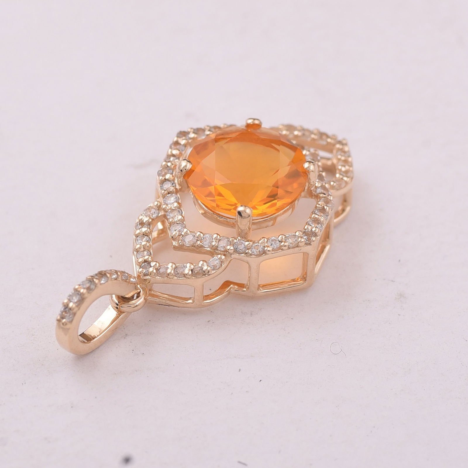1.04 Ct Round Br.Opal 9K Gold Pendant - 3
