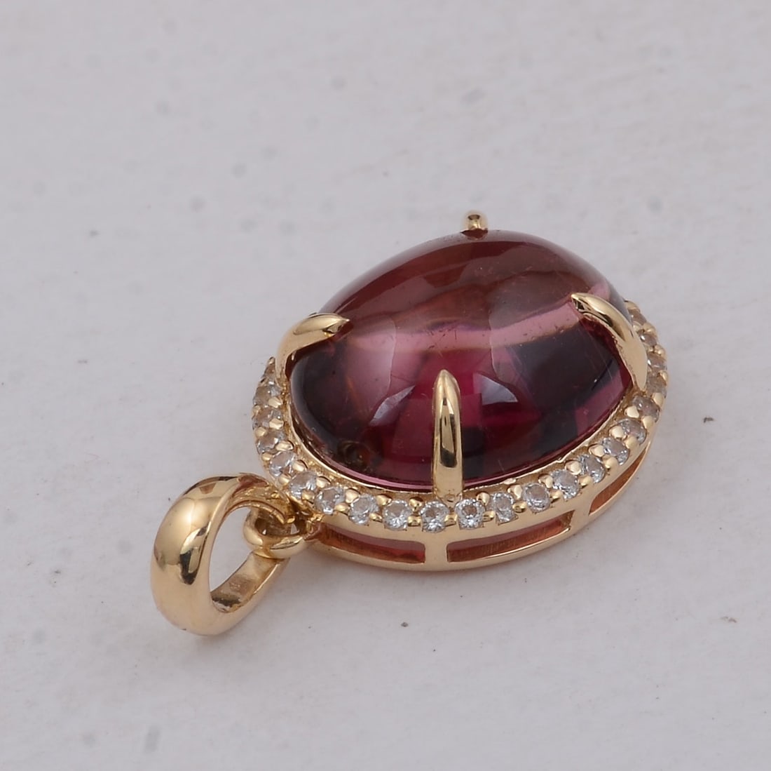 3.33 Ct Oval Tourmaline 9K Gold Pendant - 2