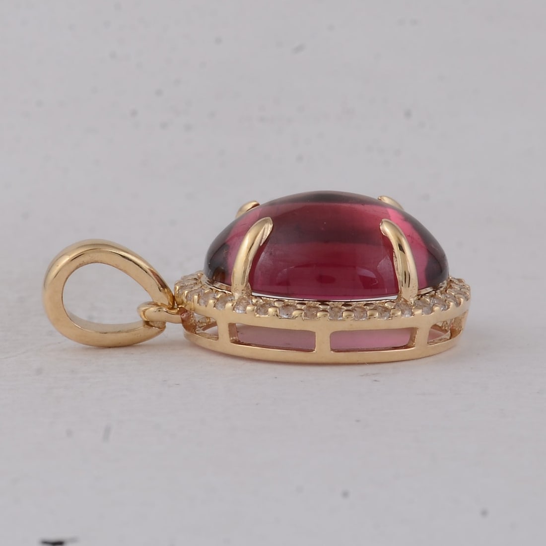 3.33 Ct Oval Tourmaline 9K Gold Pendant - 3