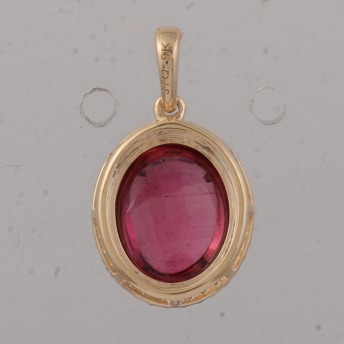 3.33 Ct Oval Tourmaline 9K Gold Pendant - 4