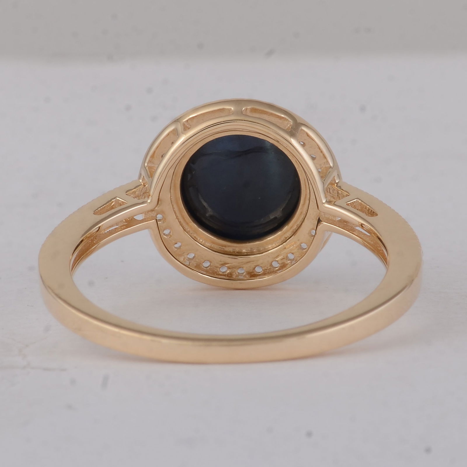 3.23 Ct Round Sapphire 9K Gold Ring - 3