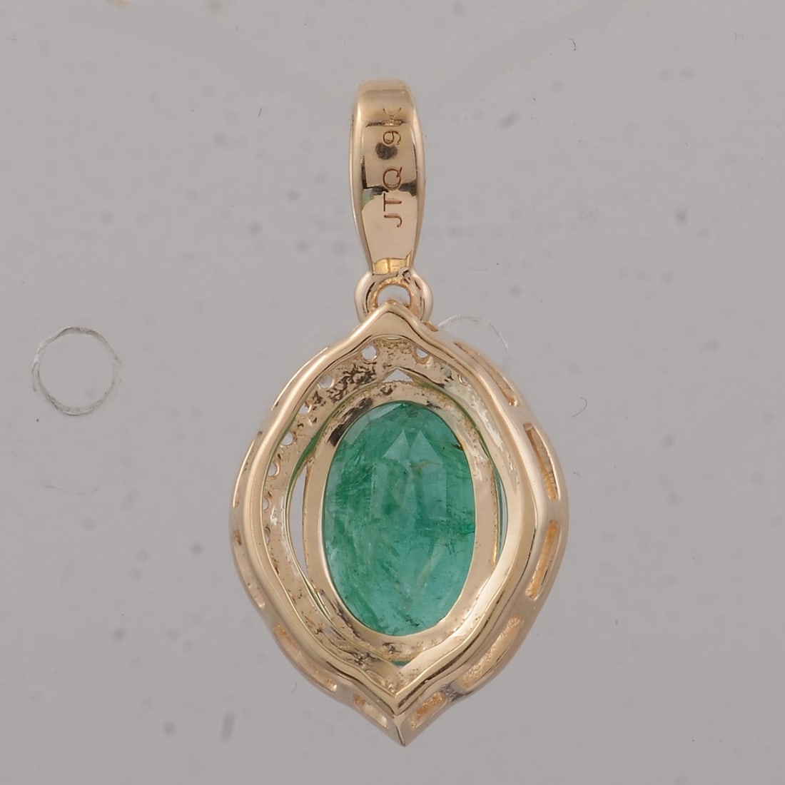 1.25 Ct Oval Emerald 9K Gold Pendant - 2