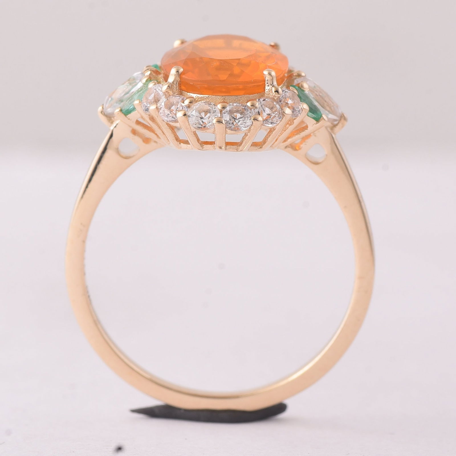 2.50 Ct Oval Fire Opal 9K Gold Ring - 4