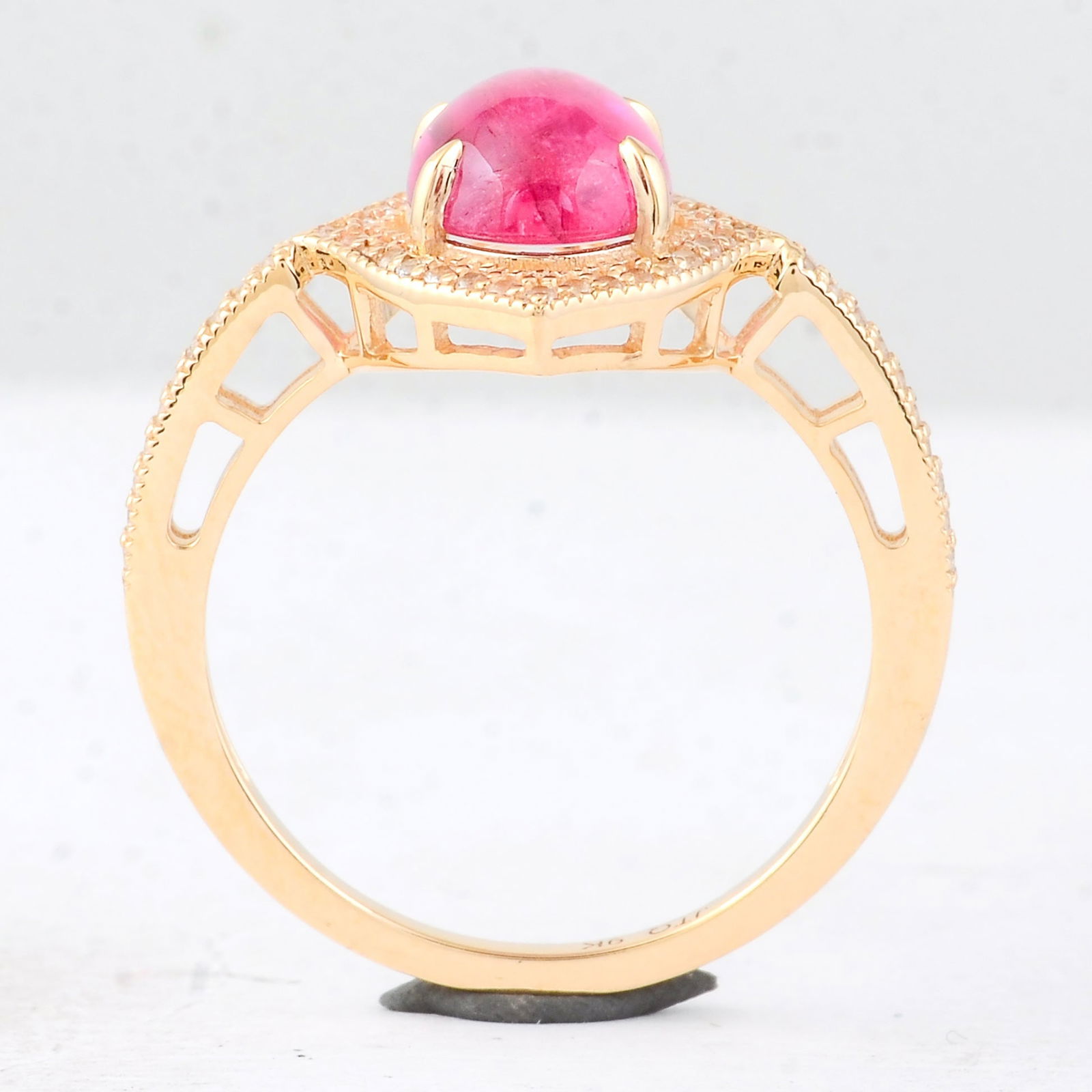 2.29 Ct Oval Tourmaline 9K Gold Ring - 4