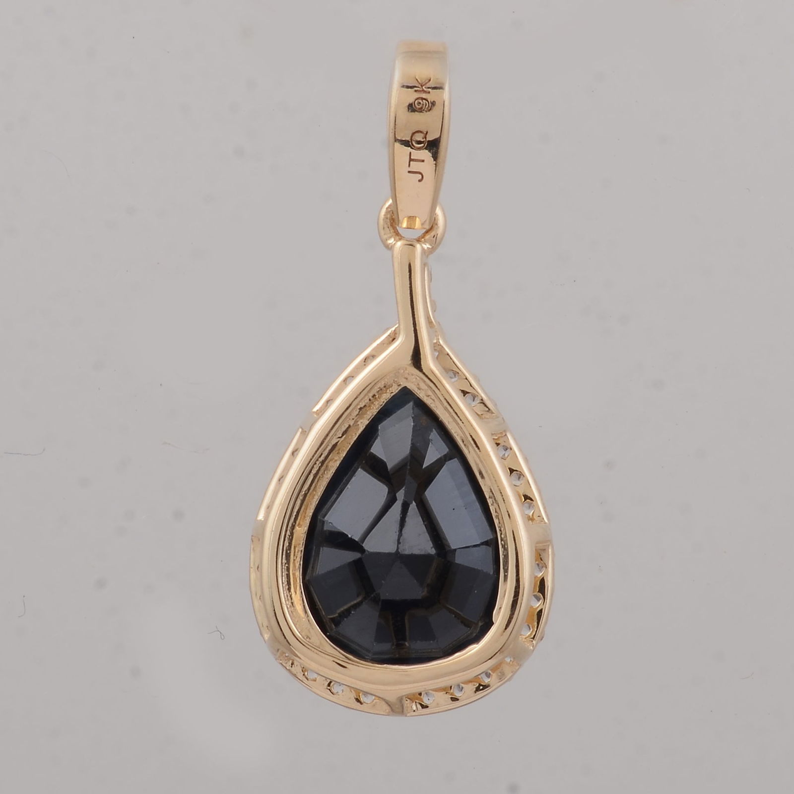 3.15 Ct Pear Sapphire 9K Gold Pendant - 2
