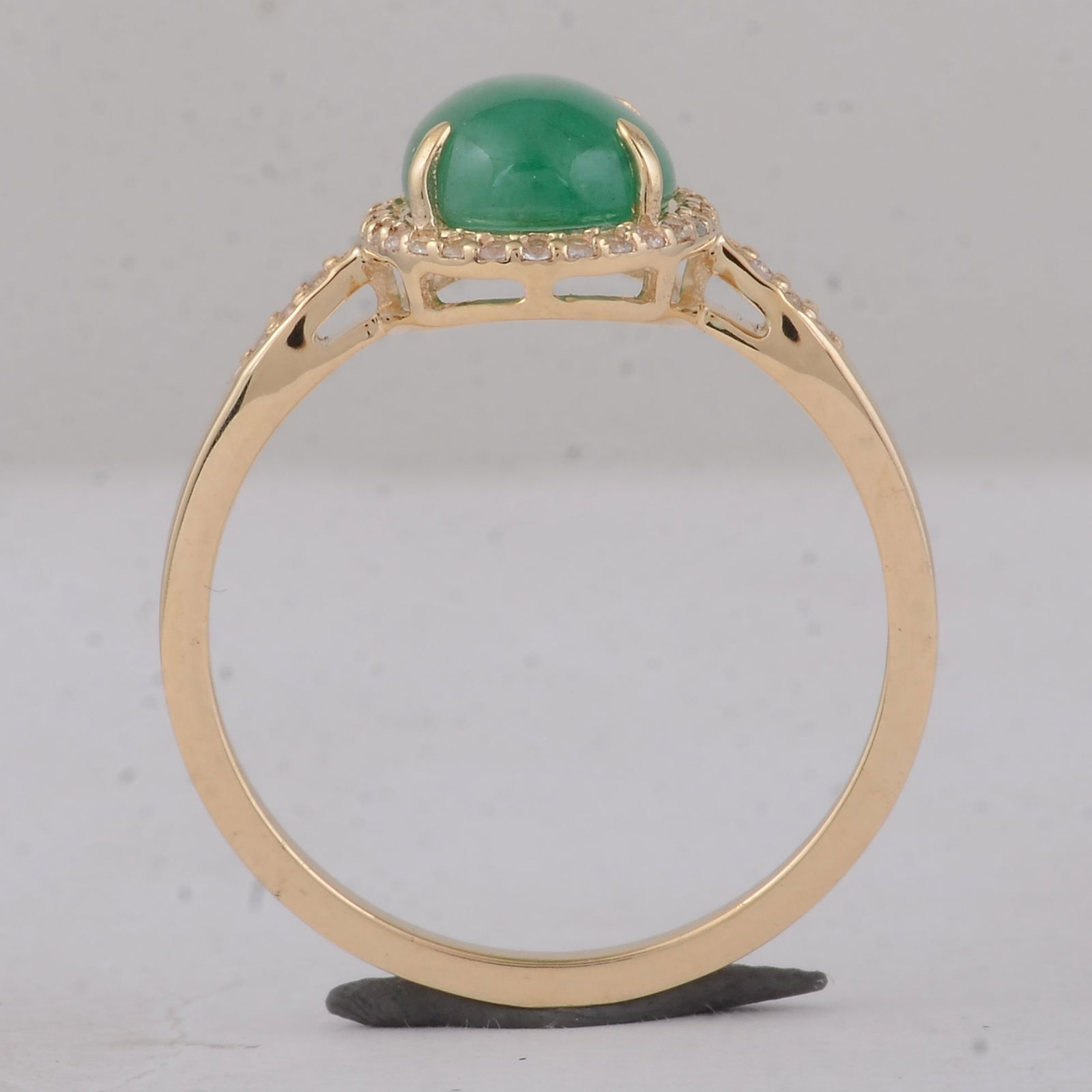 1.96 Ct Oval Emerald 9K Gold Ring - 3
