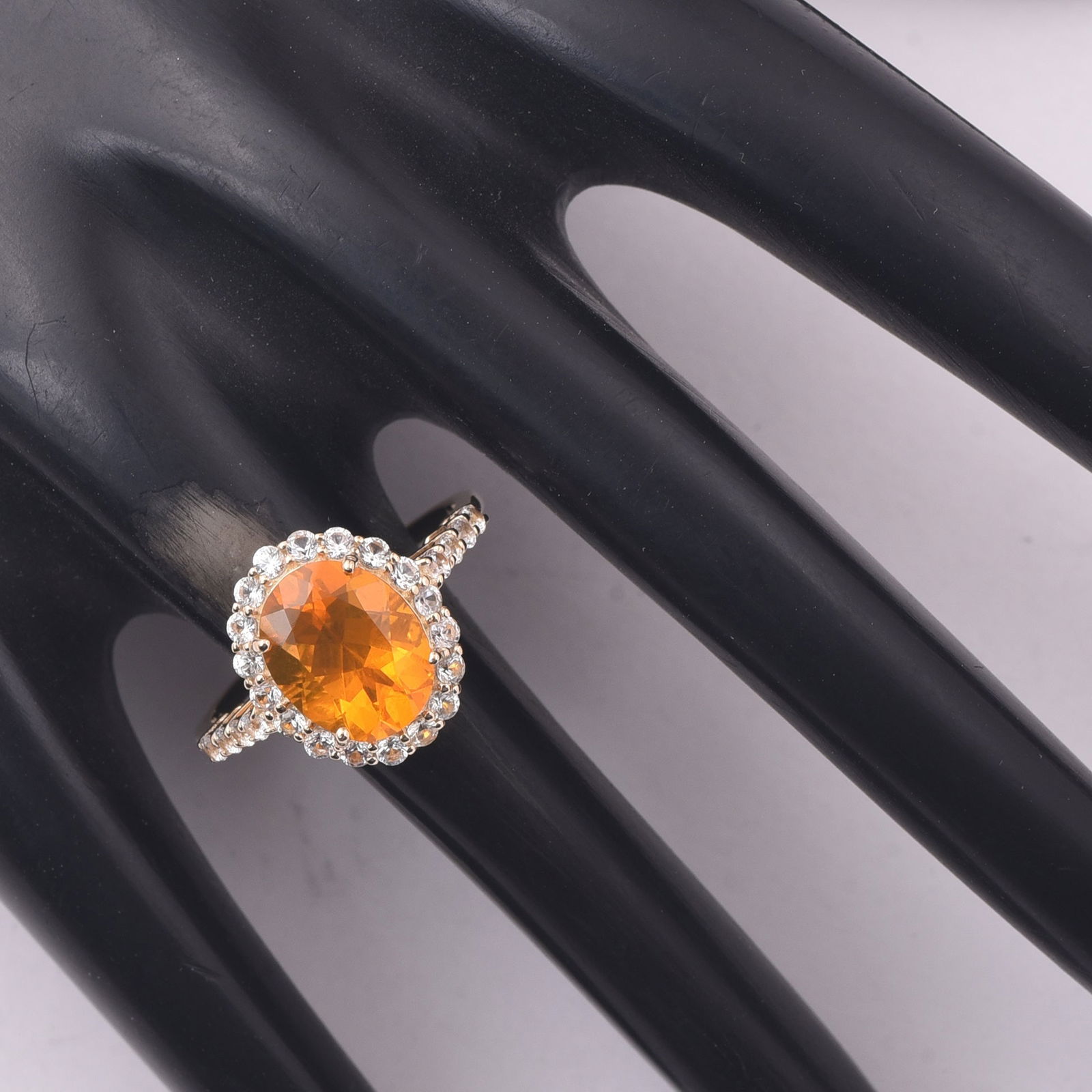 2.47 Ct Oval Fire Opal 9K Gold Ring - 2