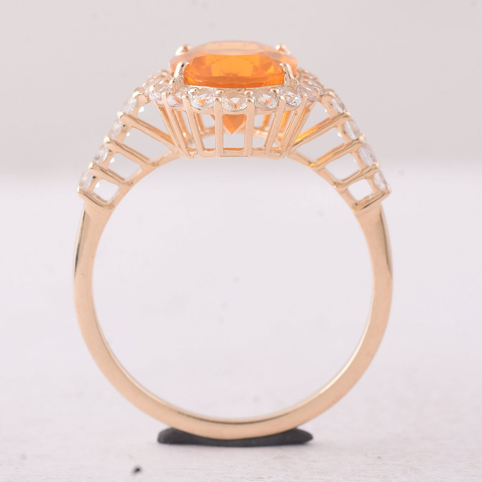 2.47 Ct Oval Fire Opal 9K Gold Ring - 3
