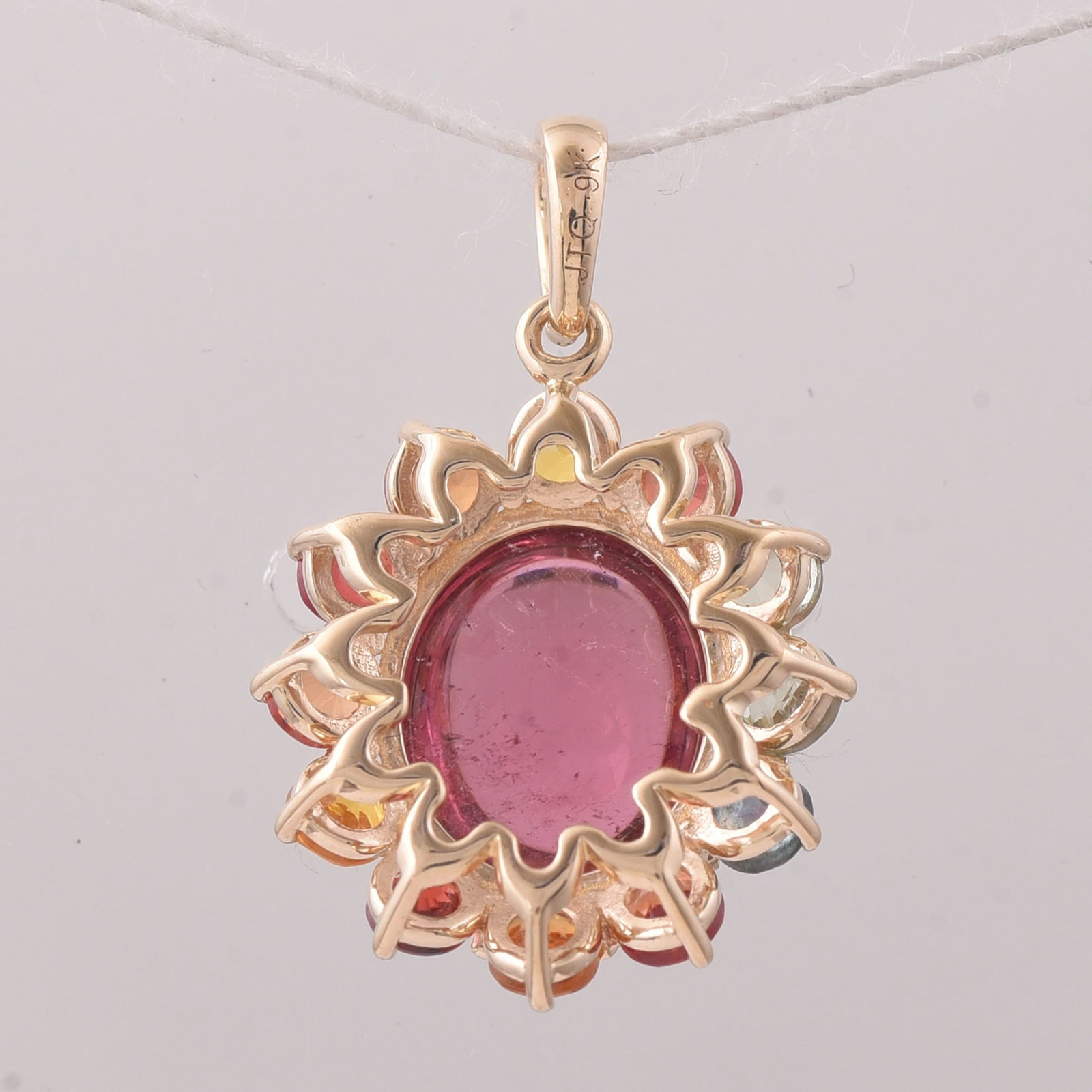 5.62 Ct Oval Tourmaline 9K Gold Pendant - 2