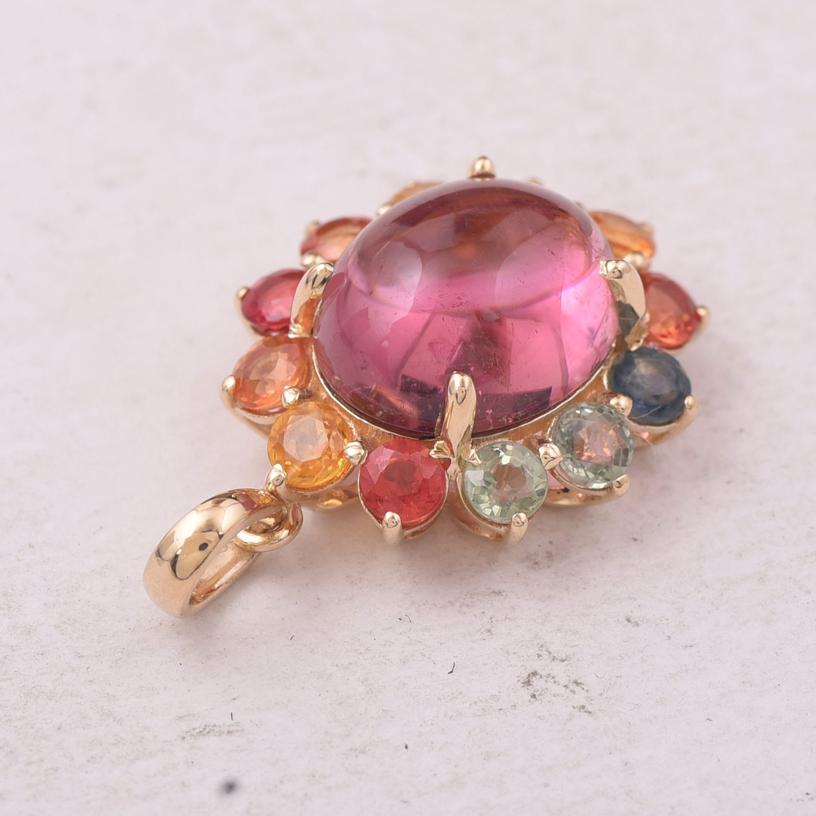 5.62 Ct Oval Tourmaline 9K Gold Pendant - 4