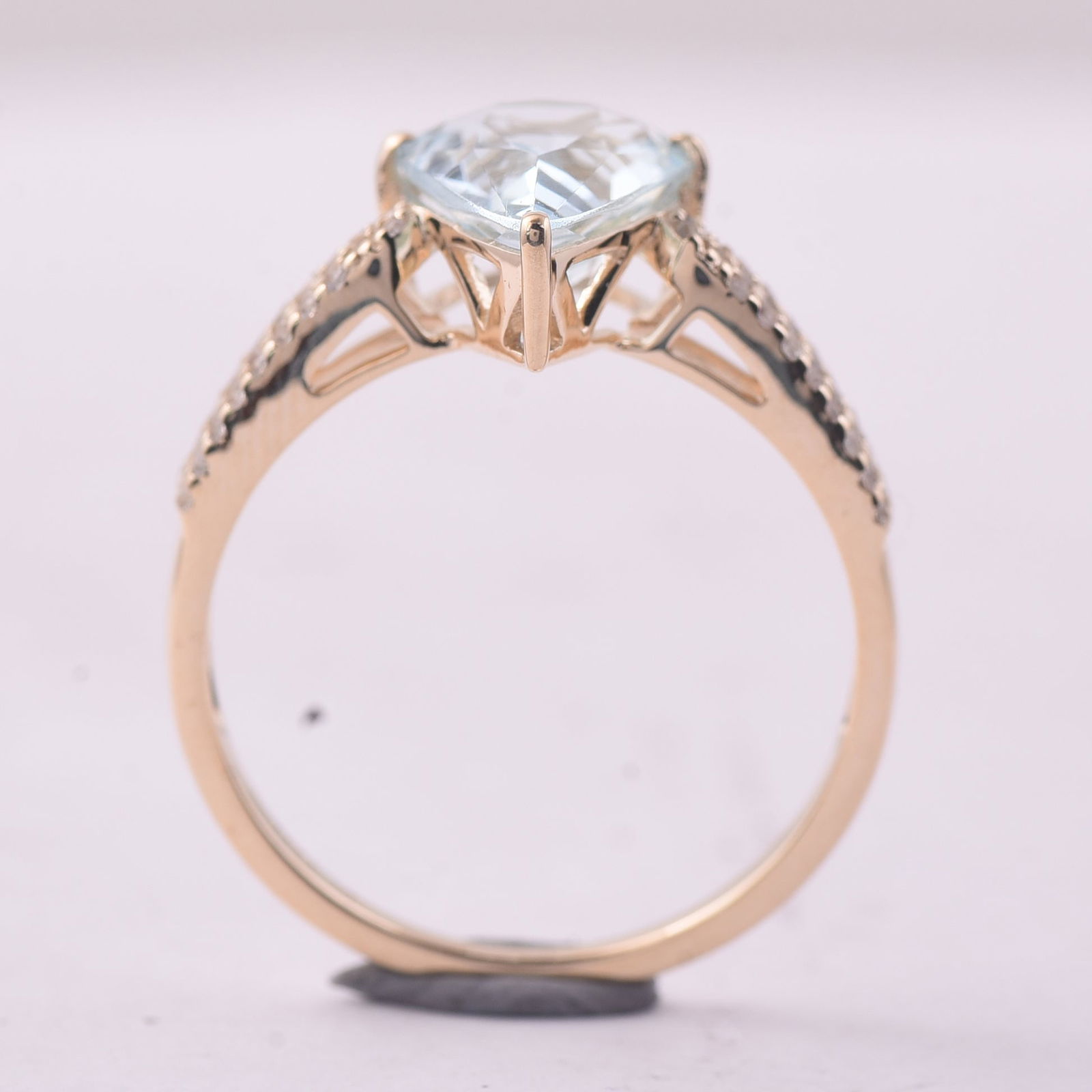 2.24 Ct Pear Aquamarine 9K Gold Ring - 4