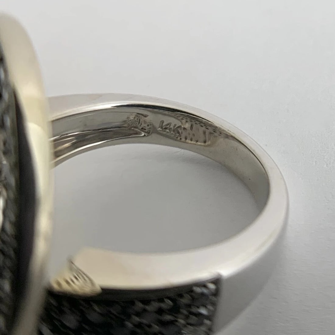 Vintage Black White Diamond Swirl Cocktail Ring 14K White Gold 2.80 CTW 14.05 Gr - 10