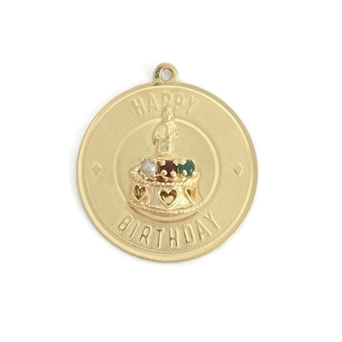 Vintage 1950's Happy Birthday Pendant Bracelet Charm 14K Yellow Gold, 5.01 Grams: Title: Vintage 1950's Happy Birthday Pendant Bracelet Charm 14K Yellow Gold, 5.01 Grams Description: Vintage 1950's Happy Birthday Pendant Bracelet Charm 14K Yellow Gold, 5.01 Grams This is a great pe