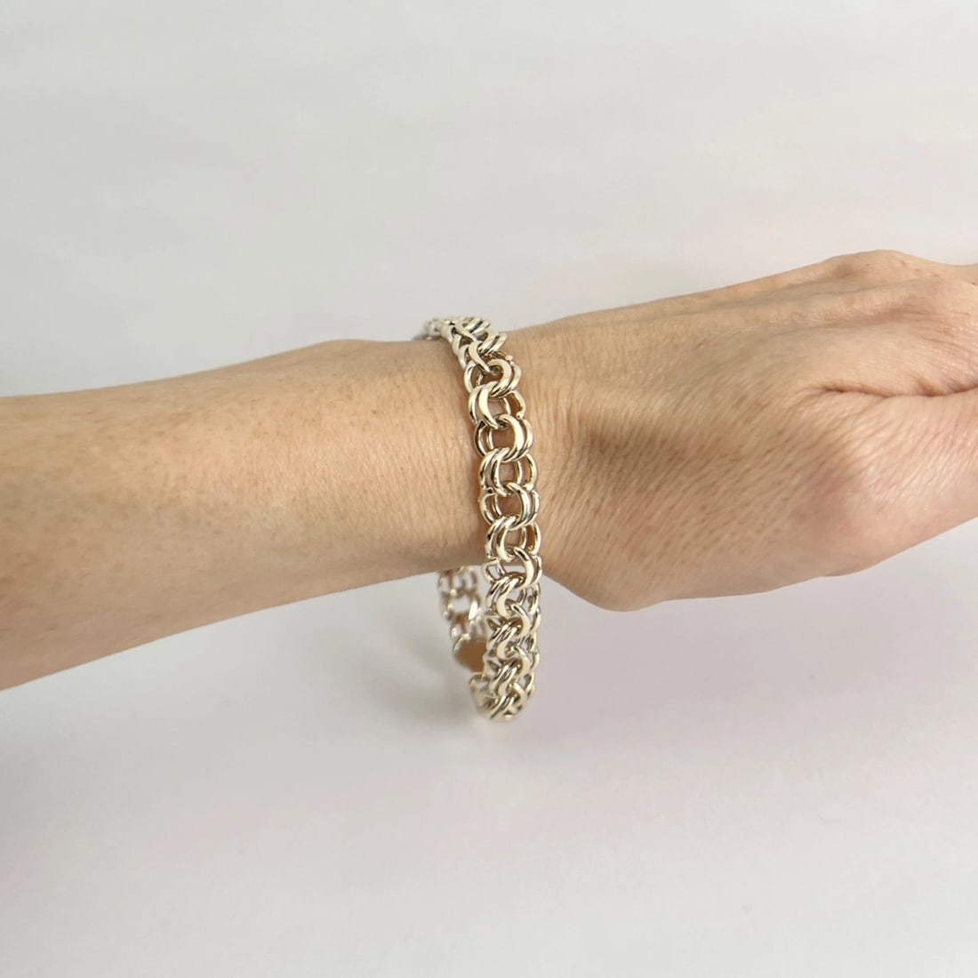 Vintage 1950's Charm Chain Link Bracelet 14K Yellow Gold, 8 Inches, 20.86 Grams - 4