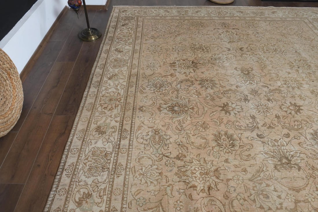 9'3x12'6 ft, OVERSIZED PERSIAN RUG, Orange - 9