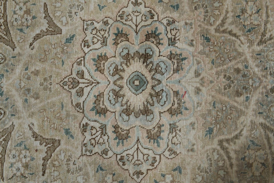 9'7x12'4 ft, BEIGE OVERSIZED RUG, Vintage Wool - 6