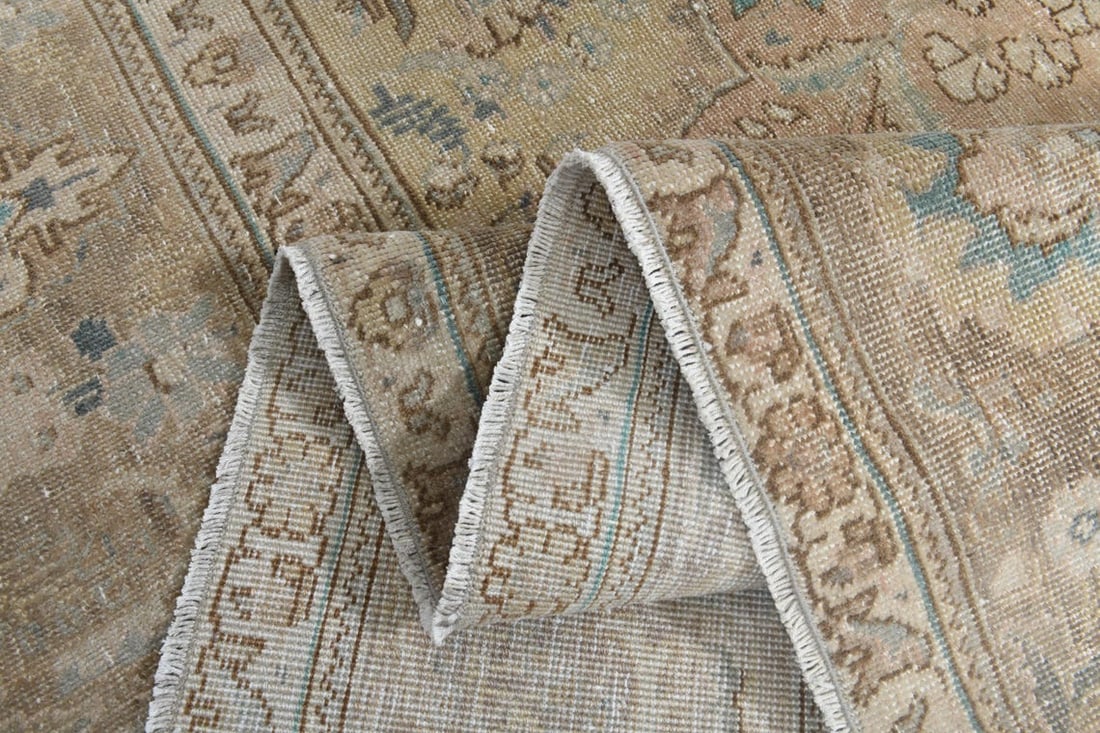 9'9x12'1 ft, OVERSIZED PERSIAN RUG, Living Room: Title: 9'9x12'1 ft, OVERSIZED PERSIAN RUG, Living Room Origin: Turkey Date/Period: 1960 - 1970 Materials: Wool and Cotton Size: Width: 9.9 feet; Length: 12.1 feet Description: This Turkish one-of-a-ki