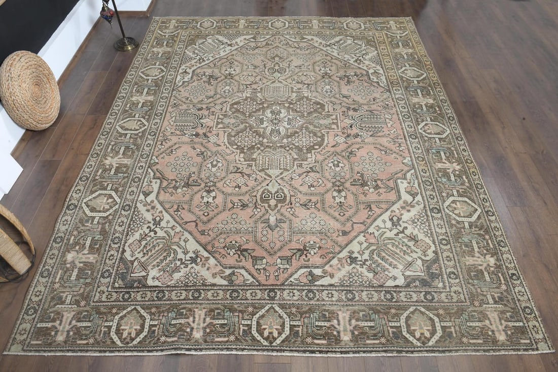 9'8x12'1 ft, ORANGE MINIMALIST RUG, Oversized - 2