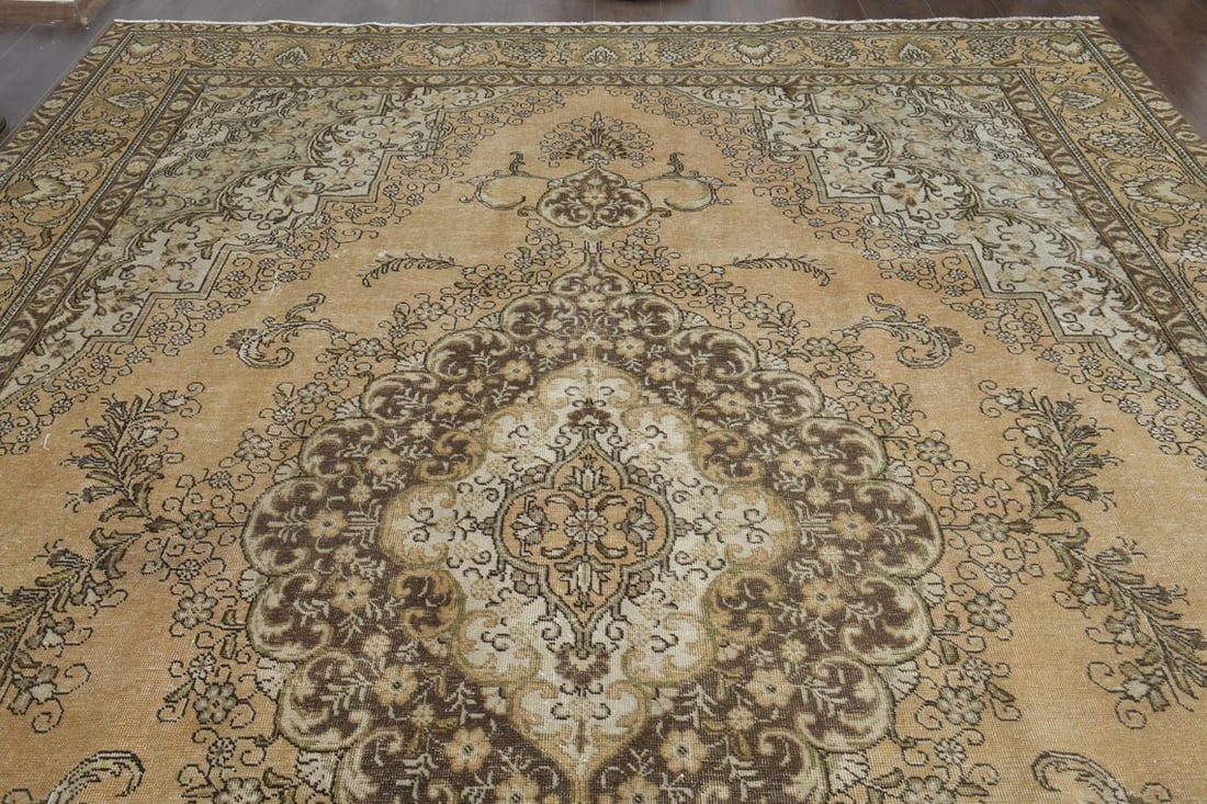 9'1x12'7 ft, ORANGE MINIMALIST RUG, Oversized Persian - 4