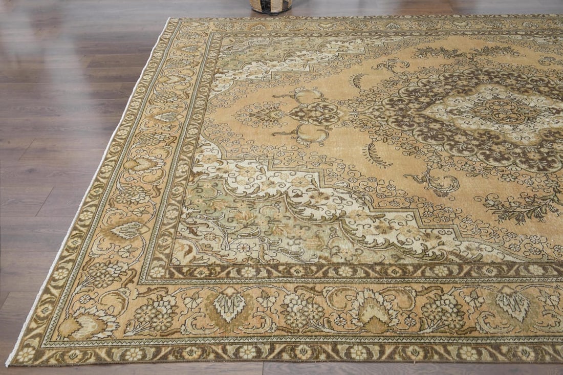 9'1x12'7 ft, ORANGE MINIMALIST RUG, Oversized Persian - 7