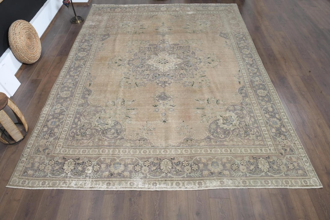 9'7x12'9 ft, ORANGE OVERSIZED RUG, Vintage Décor - 2