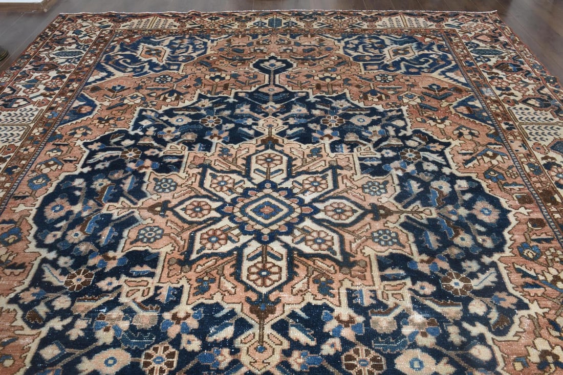 9'5x11'9 ft, OVERSIZED PERSIAN RUG, Brown Blue - 9