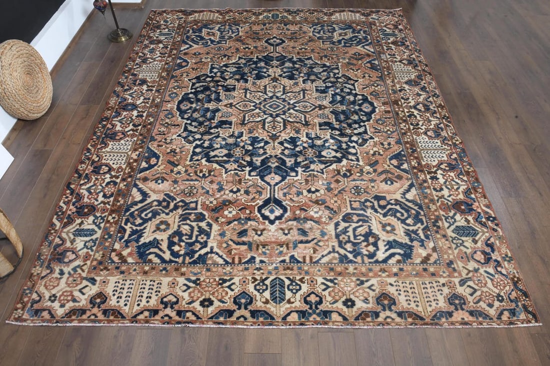 9'5x11'9 ft, OVERSIZED PERSIAN RUG, Brown Blue - 2