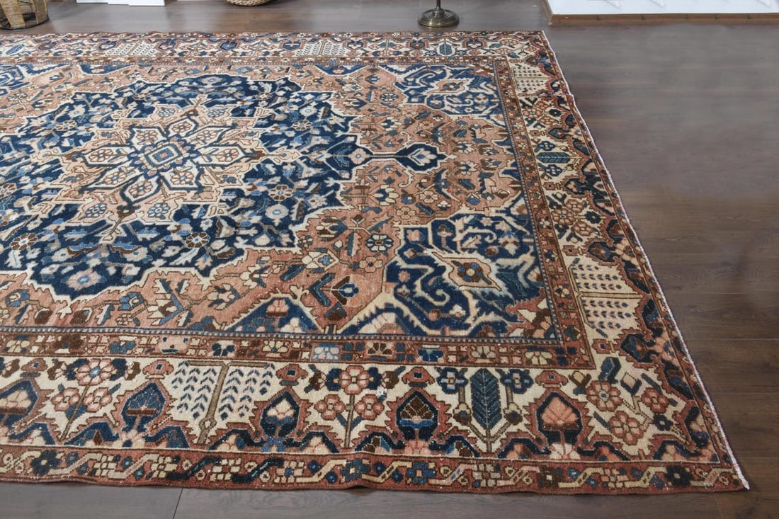 9'5x11'9 ft, OVERSIZED PERSIAN RUG, Brown Blue - 8