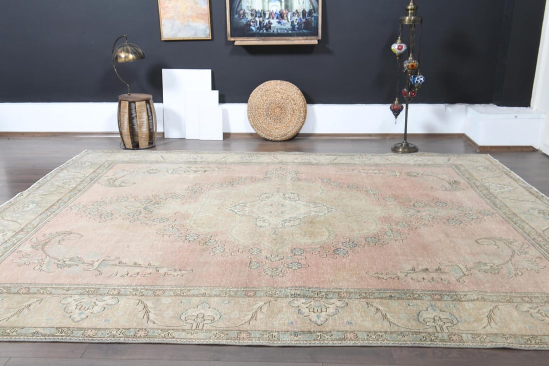 9'6x12'3 ft, OVERSIZED PINK BEIGE, Minimalist Décor - 10