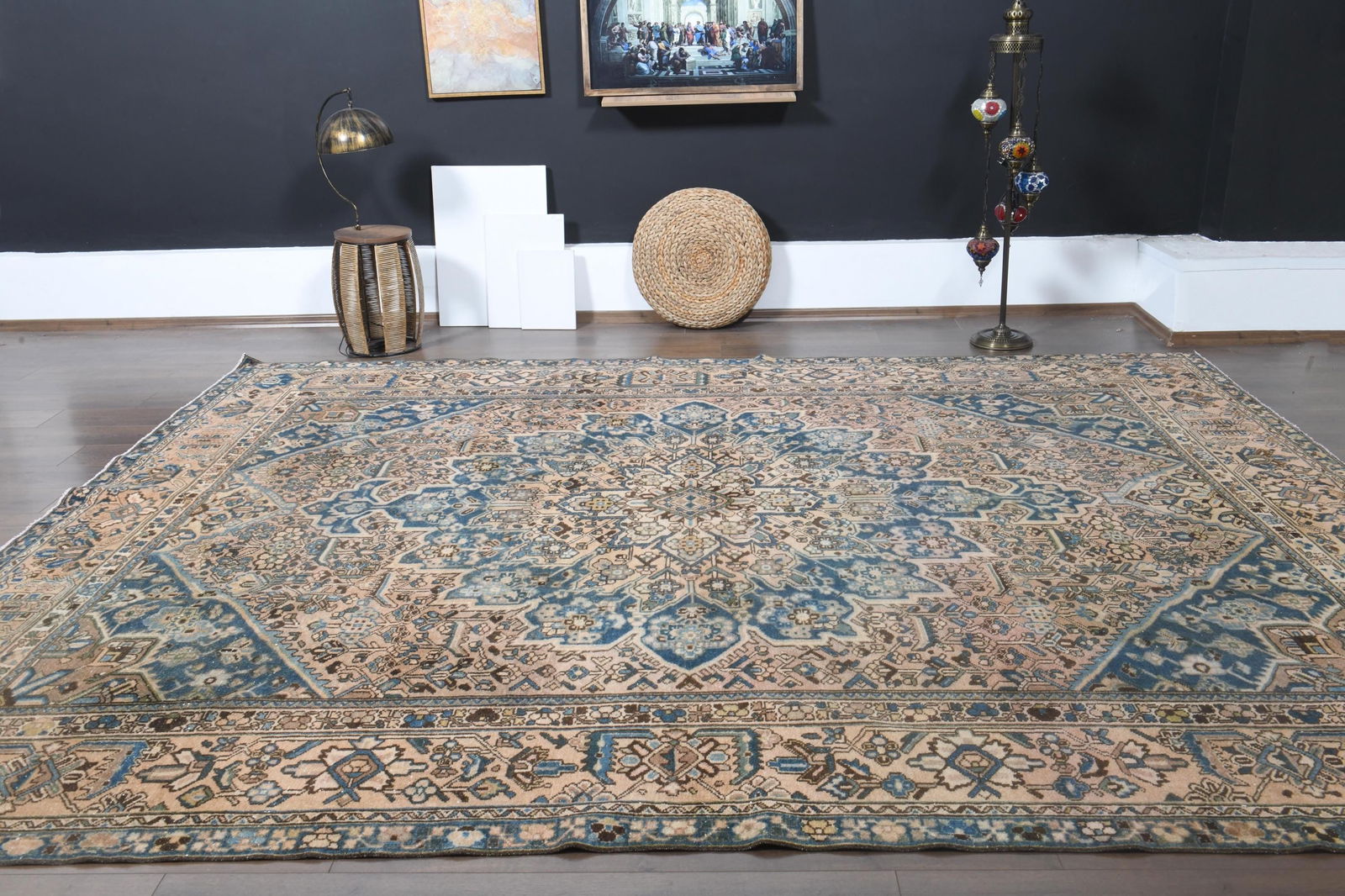 9'7x12'4 ft, ORANGE MINIMALIST RUG, Oversized Persian - 19