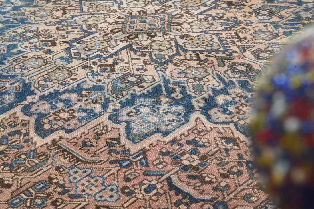 9'7x12'4 ft, ORANGE MINIMALIST RUG, Oversized Persian - 8