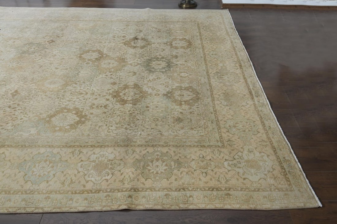 9'6x13'3 ft, NEUTRAL PERSIAN RUG, Pastel Color - 5