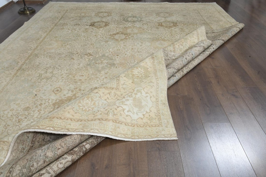 9'6x13'3 ft, NEUTRAL PERSIAN RUG, Pastel Color - 6