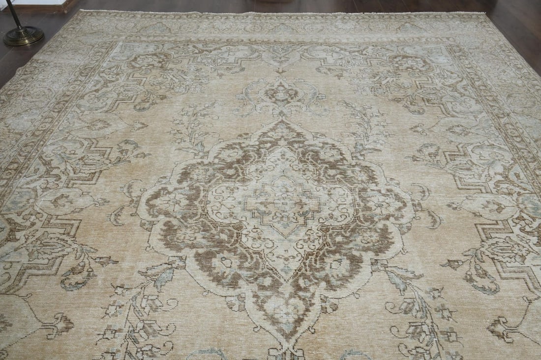 10x12'3 ft, PERSIAN MINIMALIST RUG, Oversized Antique - 9